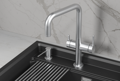 Кухонный смеситель GRANULA KS-8275, НЕРЖ