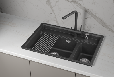 Кухонная мойка GRANULA KS-7302, ЧЁРНЫЙ