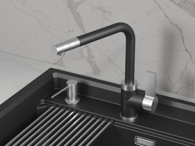 Кухонный смеситель GRANULA GR-5504, ШВАРЦ
