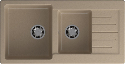 GranFest Композит Мойка PRACTIK 980KL  2 чаши+крыло 980*510мм песочный арт.GF-