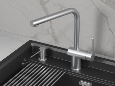 Кухонный смеситель GRANULA GR-5017, НЕРЖ