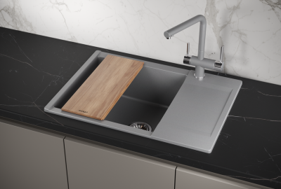 Кухонная мойка GRANULA ES-7003, АЛЮМИНИУМ