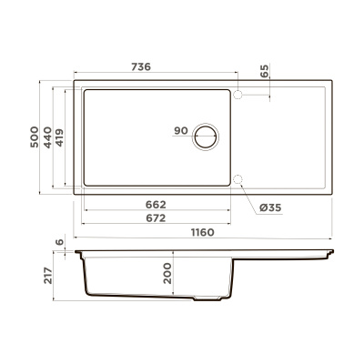 Кухонная мойка OMOIKIRI Sintesi 116 wg