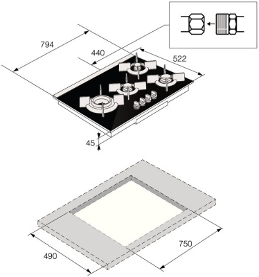 Варочная поверхность газовая Asko HG8843BGB1