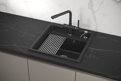 Кухонная мойка GRANULA KS-5002, ЧЁРНЫЙ 