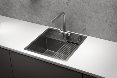 KS-5051, СТАЛЬ САТИН, стальная кухонная мойка KITCHEN SPACE