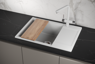 Кухонная мойка GRANULA ES-7003, АРКТИК (БЕЛЫЙ)