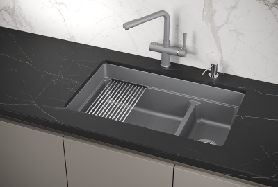 Кухонная мойка GRANULA KS-7304U, АЛЮМИНИУМ