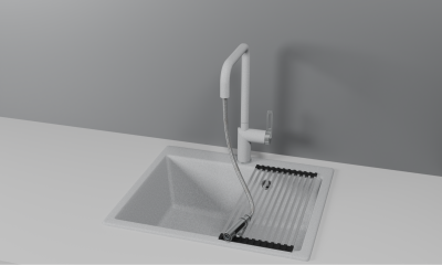 Кухонный смеситель GRANULA с выдвижным изливом и переключением на душ GR-8173, БАЗАЛЬТ