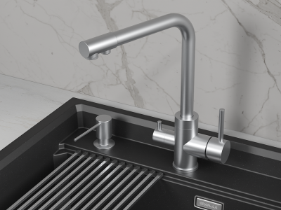 Кухонный смеситель GRANULA GR-5015, НЕРЖ, 