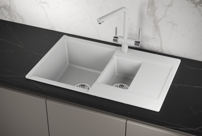 Кухонная мойка GRANULA ES-7808, АРКТИК (БЕЛЫЙ)