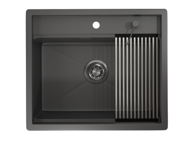 Кухонная мойка GRANULA KS-6051, ГРАФИТ МАТОВЫЙ