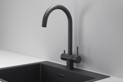 Кухонный смеситель GRANULA  KS-7104, ЧЕРНЫЙ МАТОВЫЙ