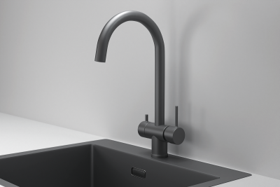 Кухонный смеситель GRANULA  KS-7104, ГРАФИТ МАТОВЫЙ