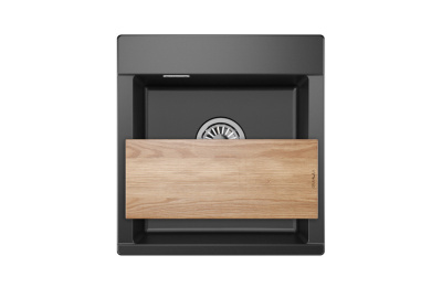 Кухонная мойка GRANULA ES-4701, ШВАРЦ (чёрный металлик)