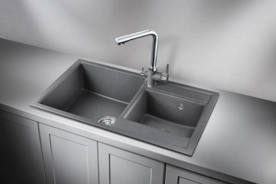 Кухонная мойка GRANULA GR-8201, ГРАФИТ (ЧЁРНО-СЕРЫЙ)