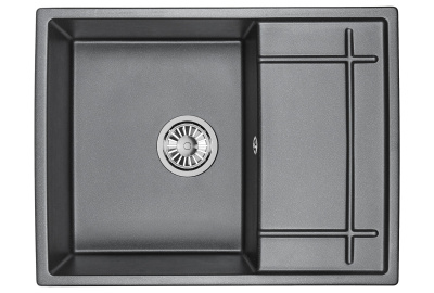 Кухонная мойка GRANULA GR-6501, ШВАРЦ (чёрный металлик)