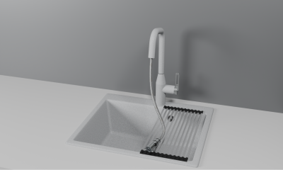 Кухонный смеситель GRANULA с выдвижным изливом и подключением к фильтру GR-8171, БАЗАЛЬТ