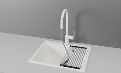 Кухонный смеситель GRANULA с выдвижным изливом и переключением на душ GR-8172, АРКТИК (БЕЛЫЙ)