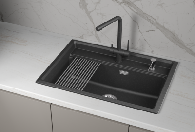 Кухонная мойка GRANULA KS-7301, ЧЁРНЫЙ 