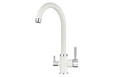 Кухонный смеситель GRANULA  GR-2168, АРКТИК (БЕЛЫЙ)
