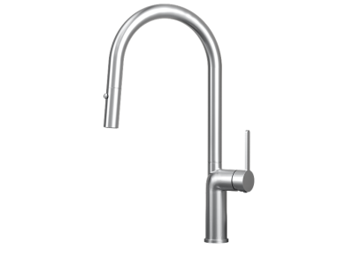 Кухонный смеситель GRANULA с выдвижным изливом и переключением на душ GR-9010, НЕРЖ.