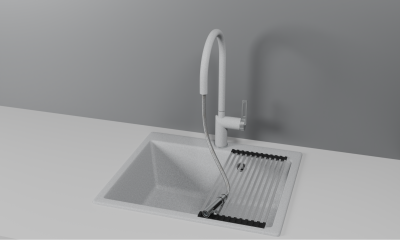 Кухонный смеситель GRANULA с выдвижным изливом и переключением на душ GR-8172, БАЗАЛЬТ