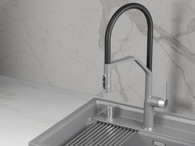 Кухонный смеситель GRANULA GR-9012, АЛЮМИНИУМ