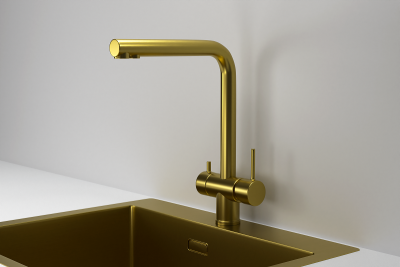 Кухонный смеситель GRANULA  KS-7011, ЗОЛОТО САТИН