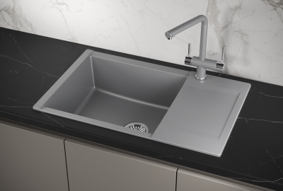 Кухонная мойка GRANULA ES-7807, АЛЮМИНИУМ