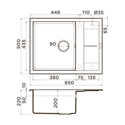Кухонная мойка OMOIKIRI Sumi 65A wh