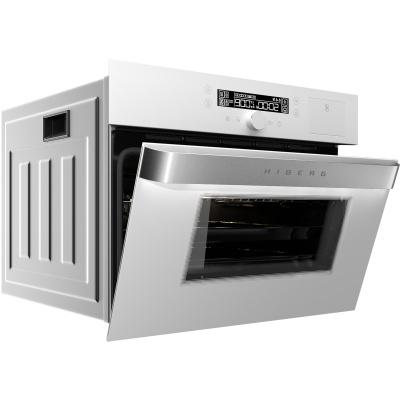 Электрический духовой шкаф с функцией пароварки и СВЧ Hiberg MS-VM 5115 W SMART