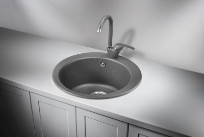 Кухонная мойка GRANULA GR-4801, ГРАФИТ (ЧЁРНО-СЕРЫЙ)