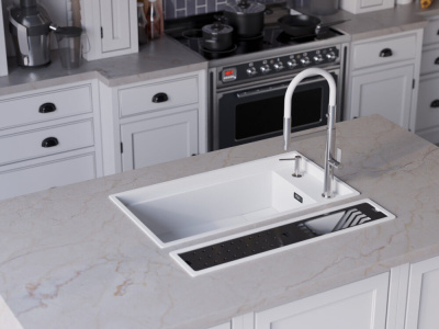 Кухонная мойка OMOIKIRI Kinaru Pro 86-U/I wh