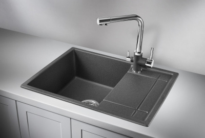 Кухонная мойка GRANULA GR-6501, ГРАФИТ (ЧЁРНО-СЕРЫЙ)