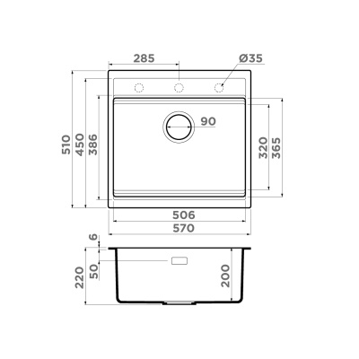 Кухонная мойка OMOIKIRI Kitagawa 57 wh