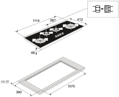 Варочная поверхность газовая Asko HG8144BGB2