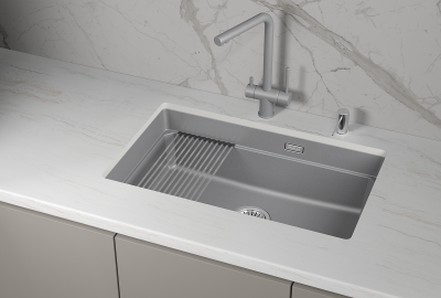 Кухонная мойка GRANULA KS-7303U, АЛЮМИНИУМ