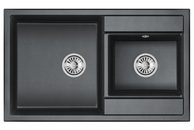 Кухонная мойка GRANULA GR-8201, ШВАРЦ (чёрный металлик)