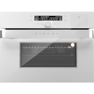 Электрический духовой шкаф с функцией пароварки и СВЧ Hiberg MS-VM 5115 W SMART