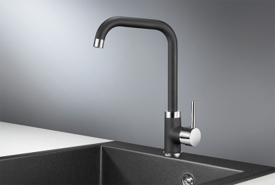 Кухонный смеситель GRANULA  0041, ЧЁРНЫЙ