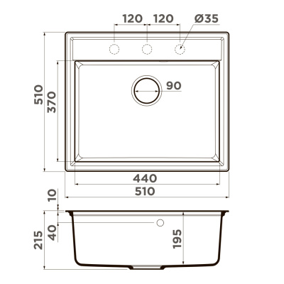Кухонная мойка OMOIKIRI Daisen 51 pa