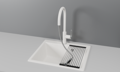 Кухонный смеситель GRANULA с выдвижным изливом с переключением на душ и подключением к  фильтру  GR-8168, АРКТИК