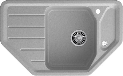 GranFest Композит Мойка CORNER 800E  угловая 800*500мм серый арт.GF-
