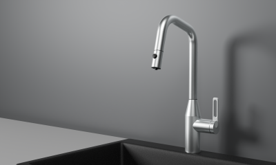 Кухонный смеситель GRANULA с выдвижным изливом и подключением к фильтру GR-8171, НЕРЖ