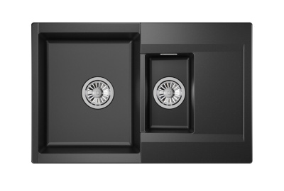 Кухонная мойка GRANULA ES-7808, ШВАРЦ (чёрный металлик)