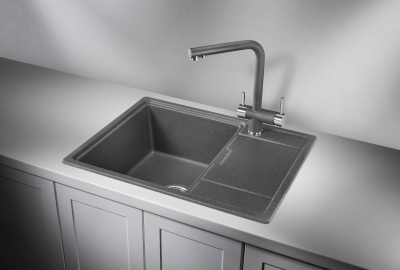 Кухонная мойка GRANULA GR-6503, ГРАФИТ (ЧЁРНО-СЕРЫЙ)