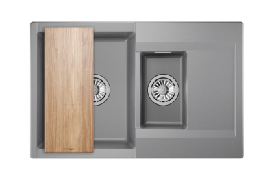 Кухонная мойка GRANULA ES-7808, АЛЮМИНИУМ