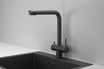 Кухонный смеситель GRANULA  KS-7011, ЧЕРНЫЙ МАТОВЫЙ