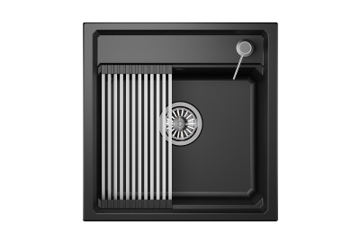 Кухонная мойка GRANULA KS-5002, ШВАРЦ (чёрный металлик)